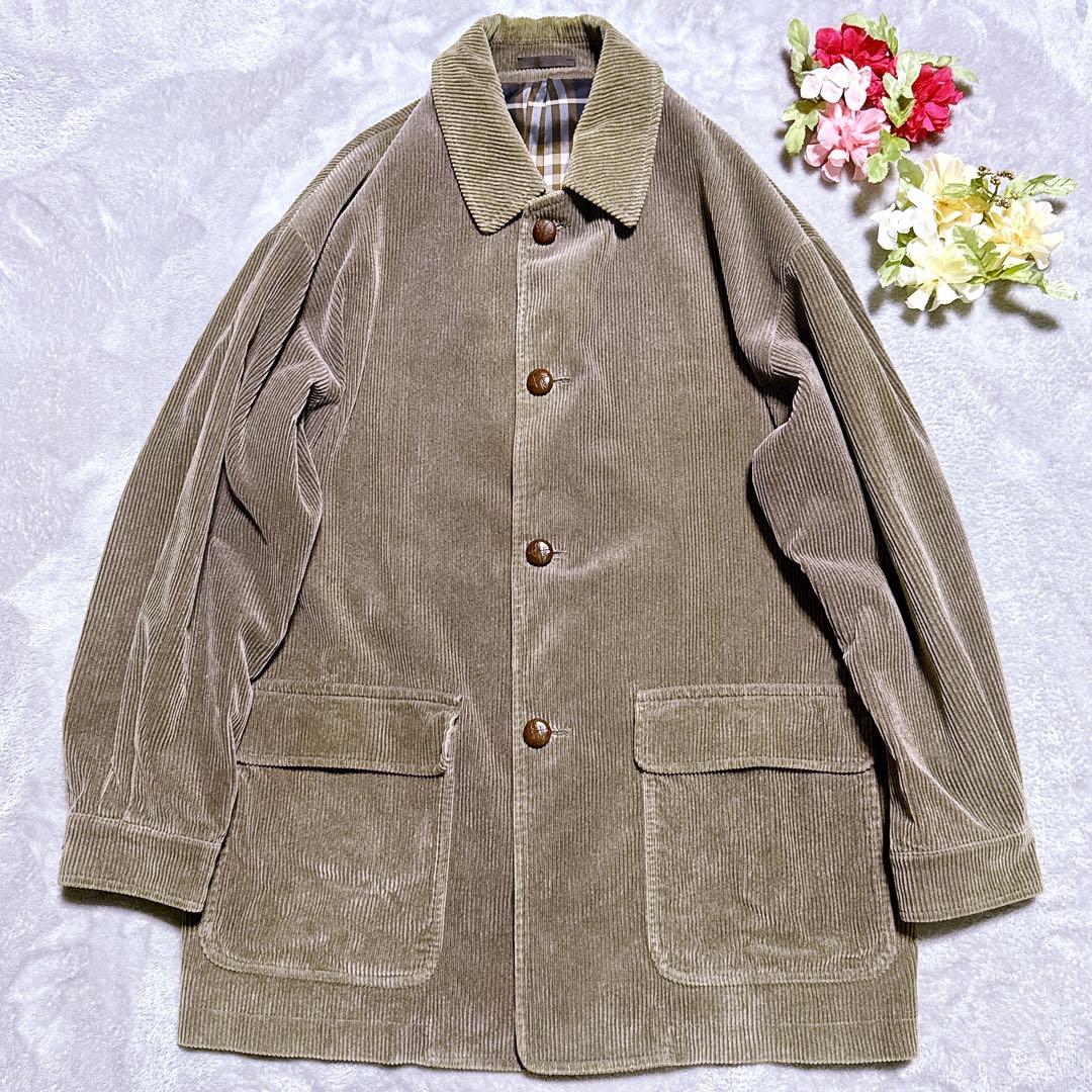 80s【極美品】バーバリーズ コーデュロイジャケット ノバチェック くるみボタン