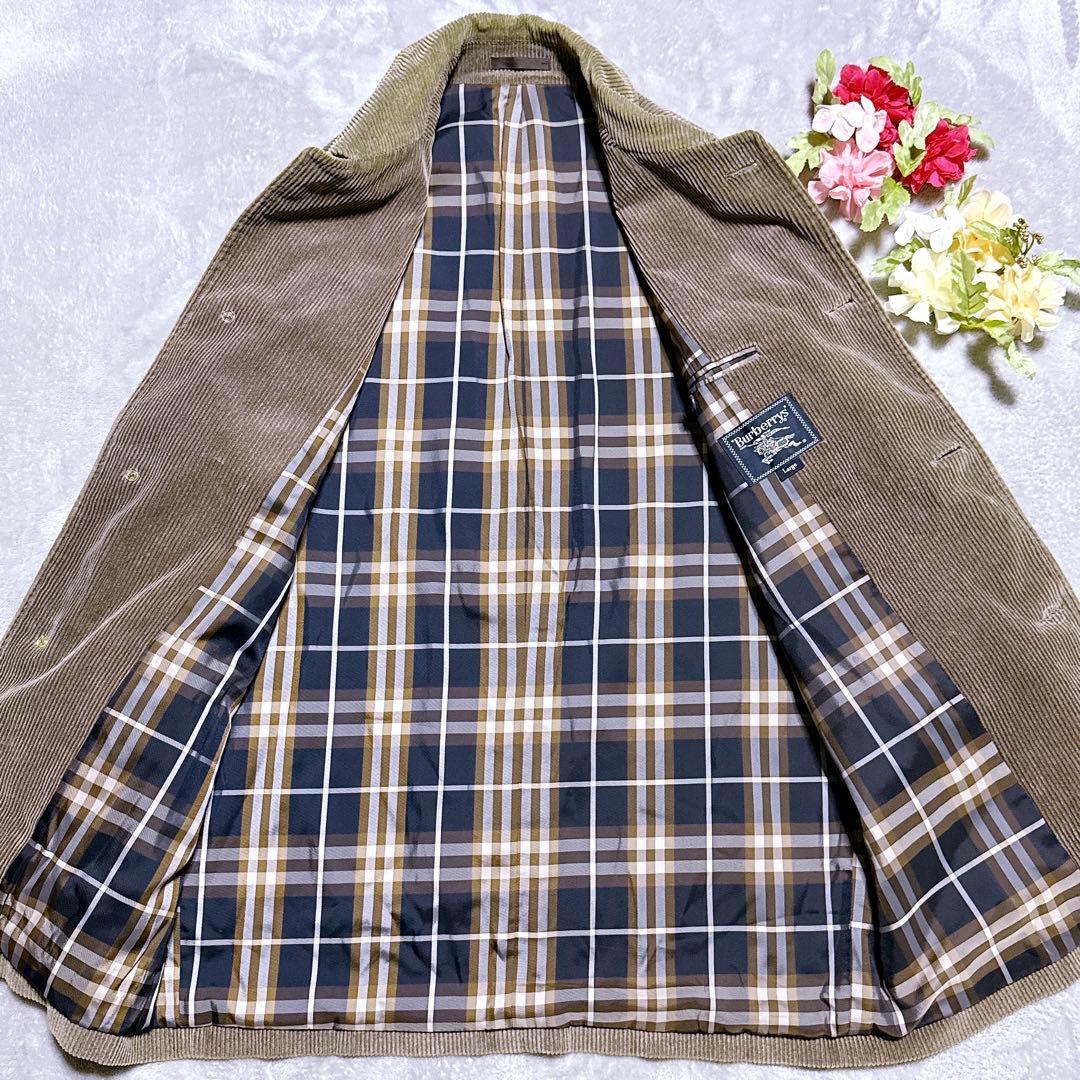 80s【極美品】バーバリーズ コーデュロイジャケット ノバチェック くるみボタン