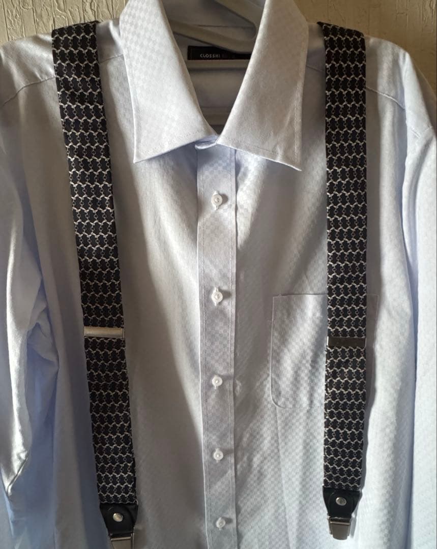 HERMES サスペンダー ブラック/ホワイト