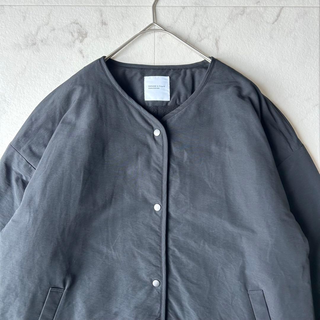 人気✨北欧暮らしの道具店 ふんわり軽くてあったかい 洗えるショート丈コート 黒