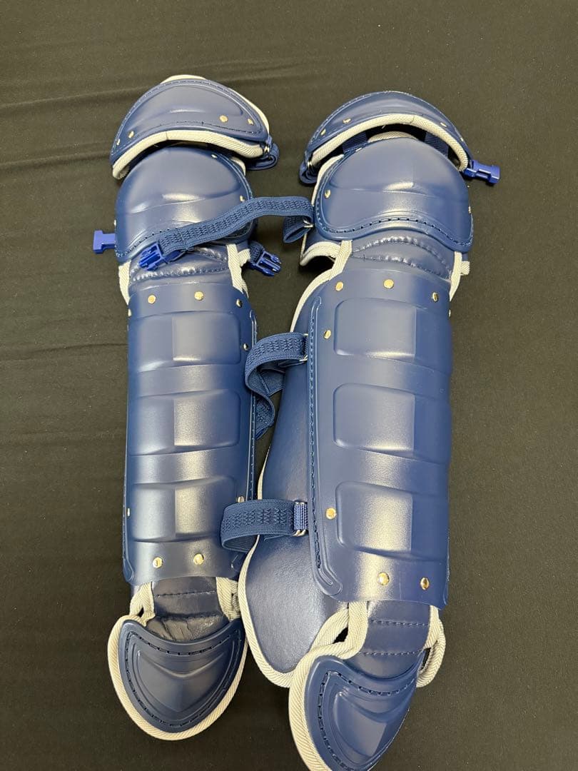 ZETTキャッチャーレガース マクスネイビー(軟式用）