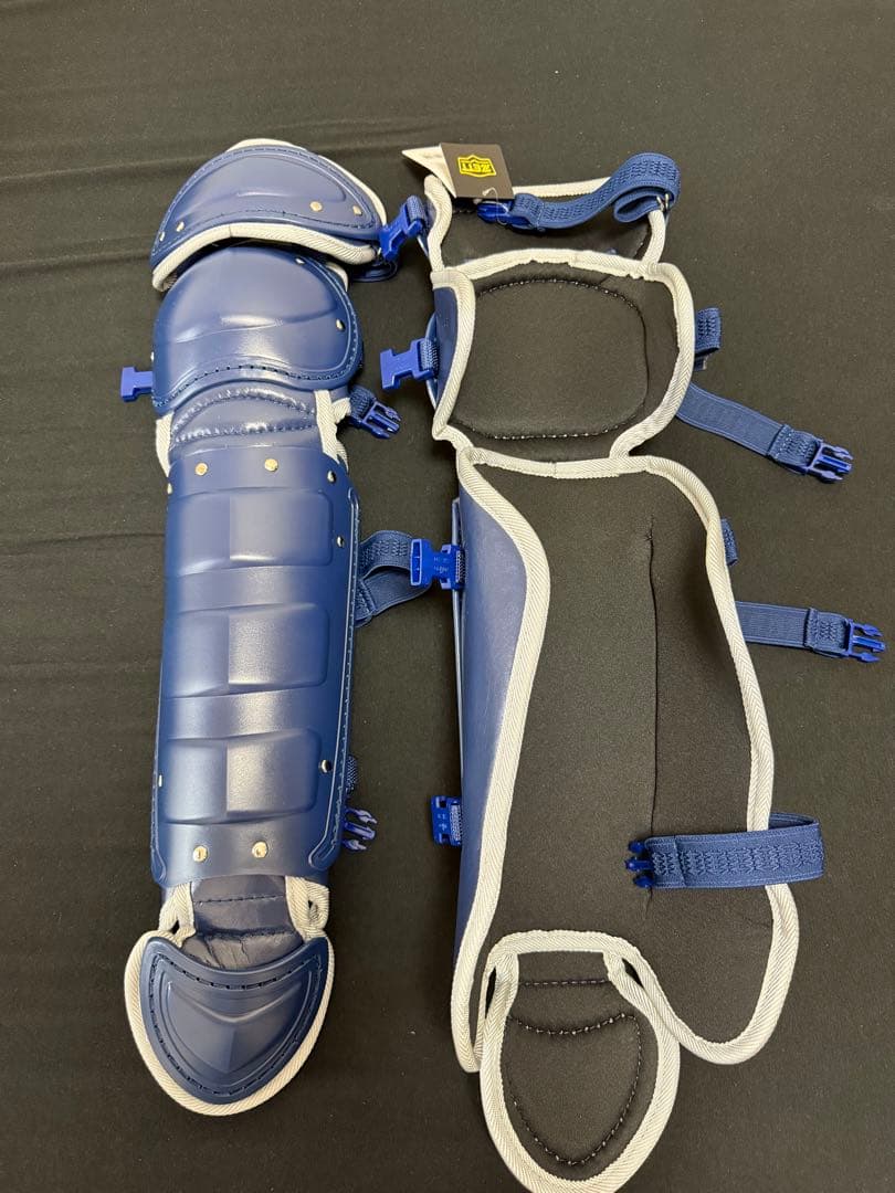 ZETTキャッチャーレガース マクスネイビー(軟式用）