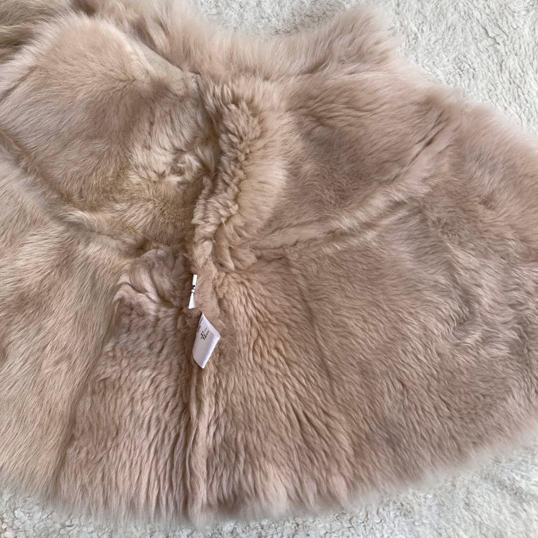 【美品】クレージュ　ケープコート　羊革　ムートン　毛皮　ファー　サイズ38