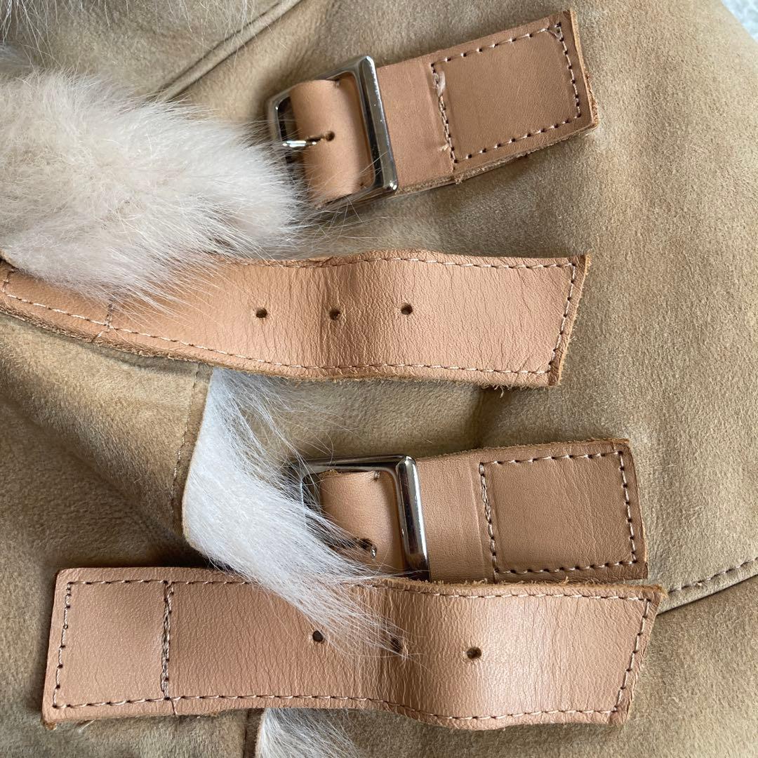 【美品】クレージュ　ケープコート　羊革　ムートン　毛皮　ファー　サイズ38