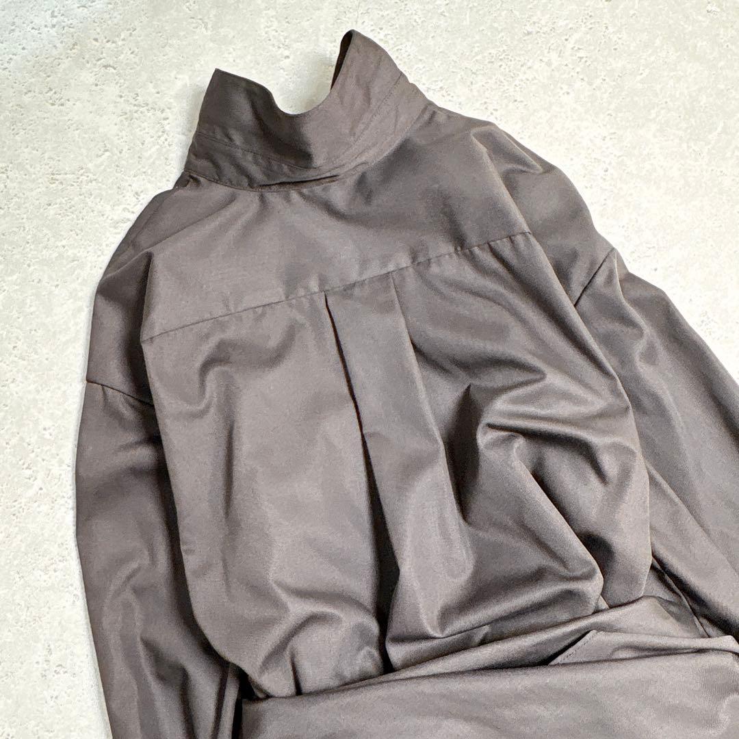 アニュアンス 洗える✨️ラップストレートシャツワンピース ダークブラウン