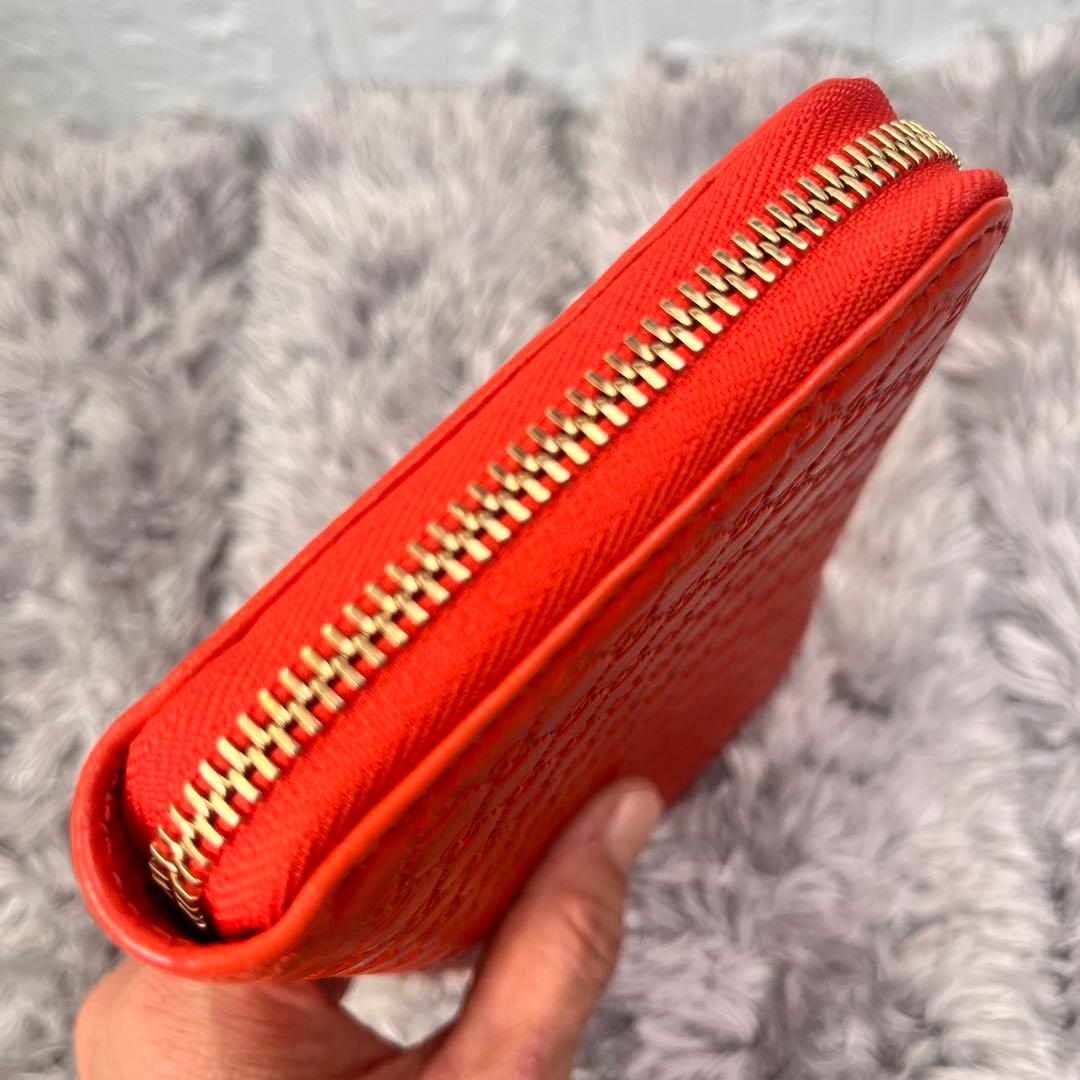 極美品✨GUCCI マイクロシマ　ラウンドファスナー　オレンジ　長財布