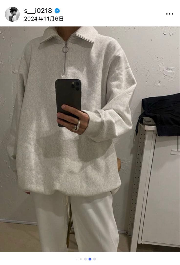 トップス pheeny athletic fleece half zip P/O