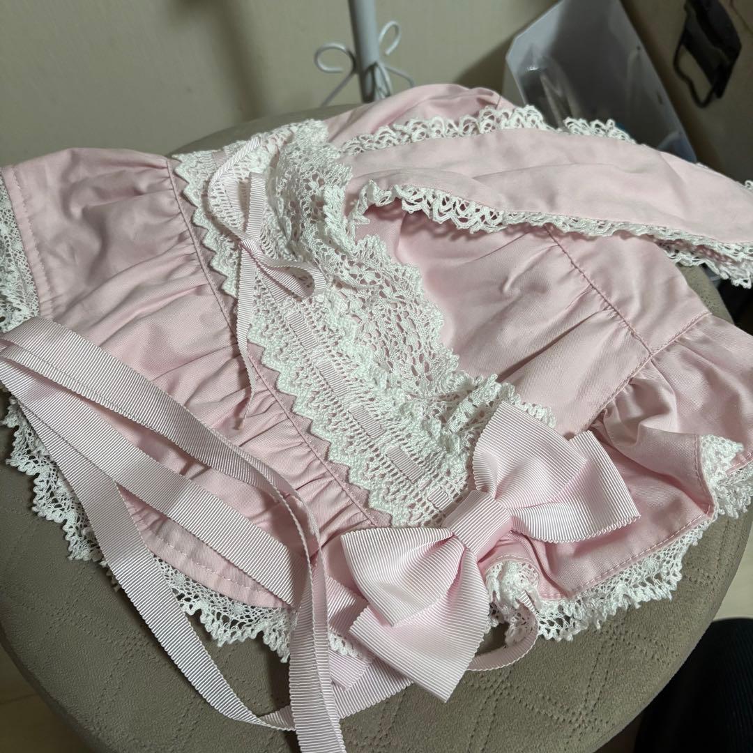 【美品】ベイビーザスターズシャインブライト うさみみボンネット ピンク