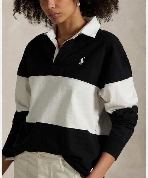 ラルフローレン カラーブロック コットン ジャージー ラグビー シャツ