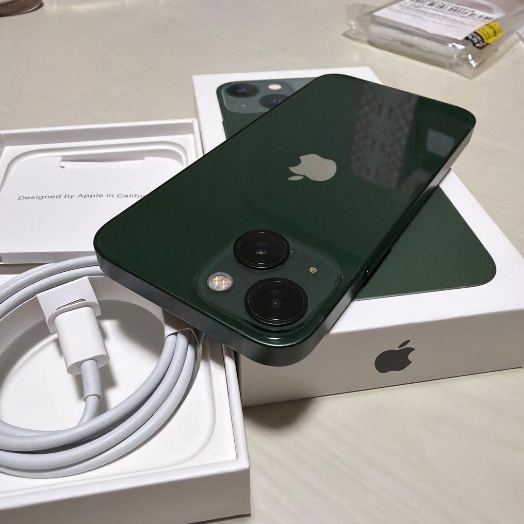 美品 おまけ付 付属品完備 iPhone13mini 128GB グリーン