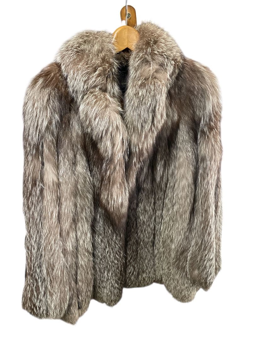 【美品】モコモコ　高級 毛皮コート ファーコート シルバーフォックス