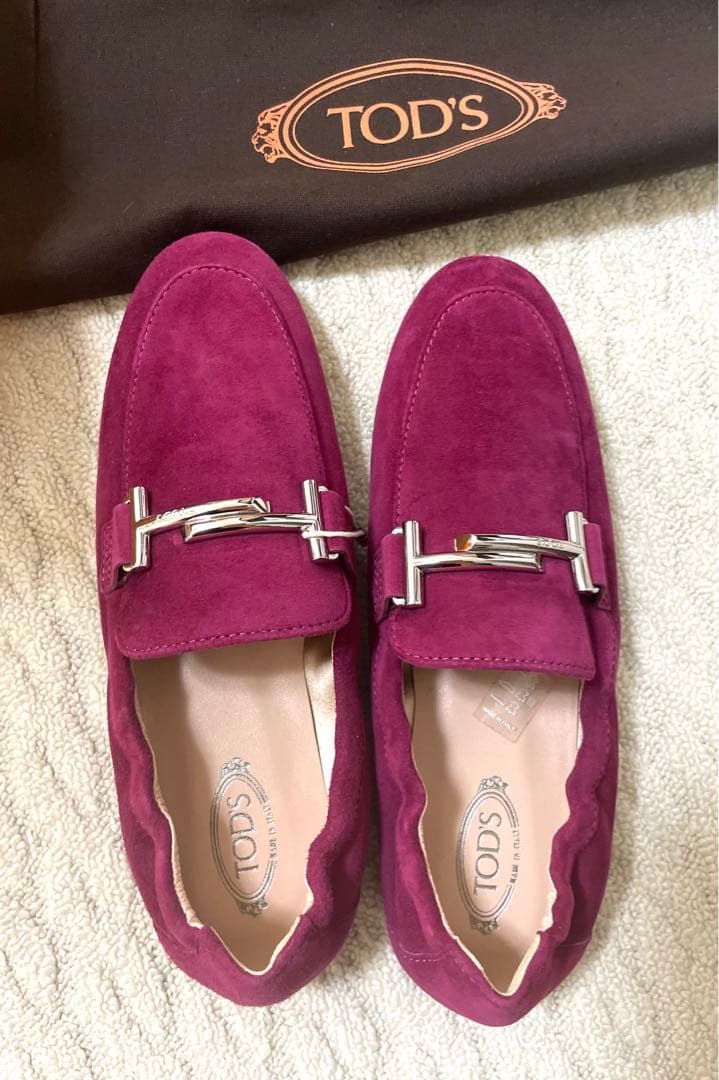 ぷりん様⭐︎TOD'S ピンク　パープル　スエード モカシン　ローファー