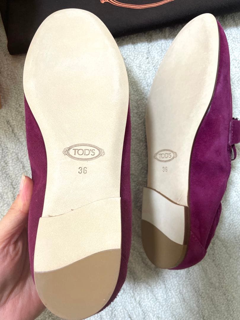 ぷりん様⭐︎TOD'S ピンク　パープル　スエード モカシン　ローファー