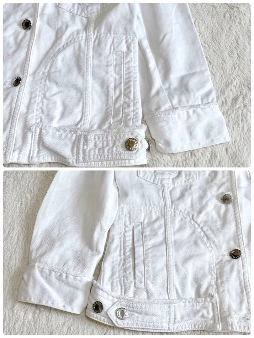 美品 DOLCE&GABBANA ロゴ ダメージ デニムジャケット Gジャン 白