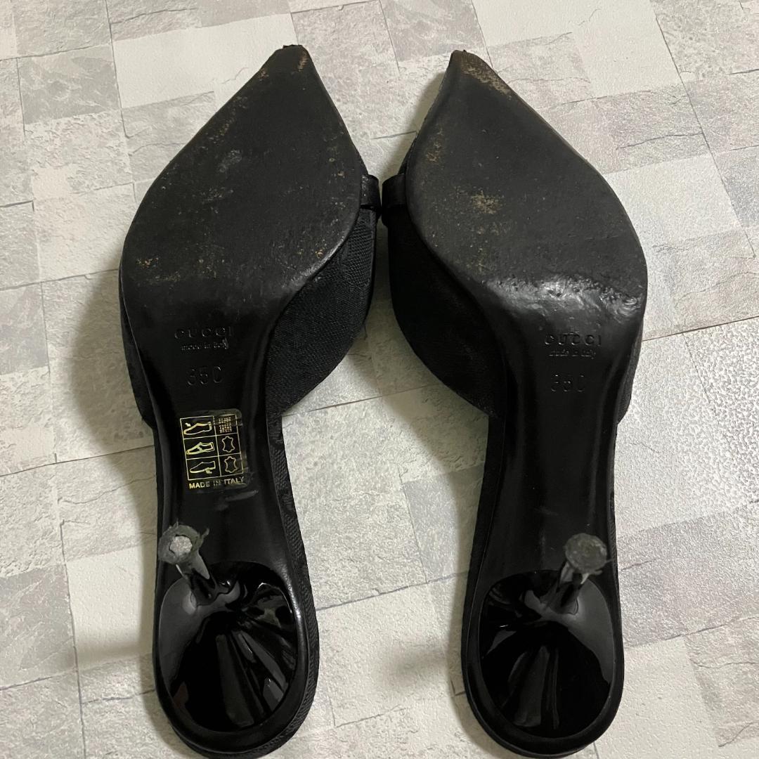 GUCCI ミュール ヒール ホースビット GG柄 ポインテッドトゥ