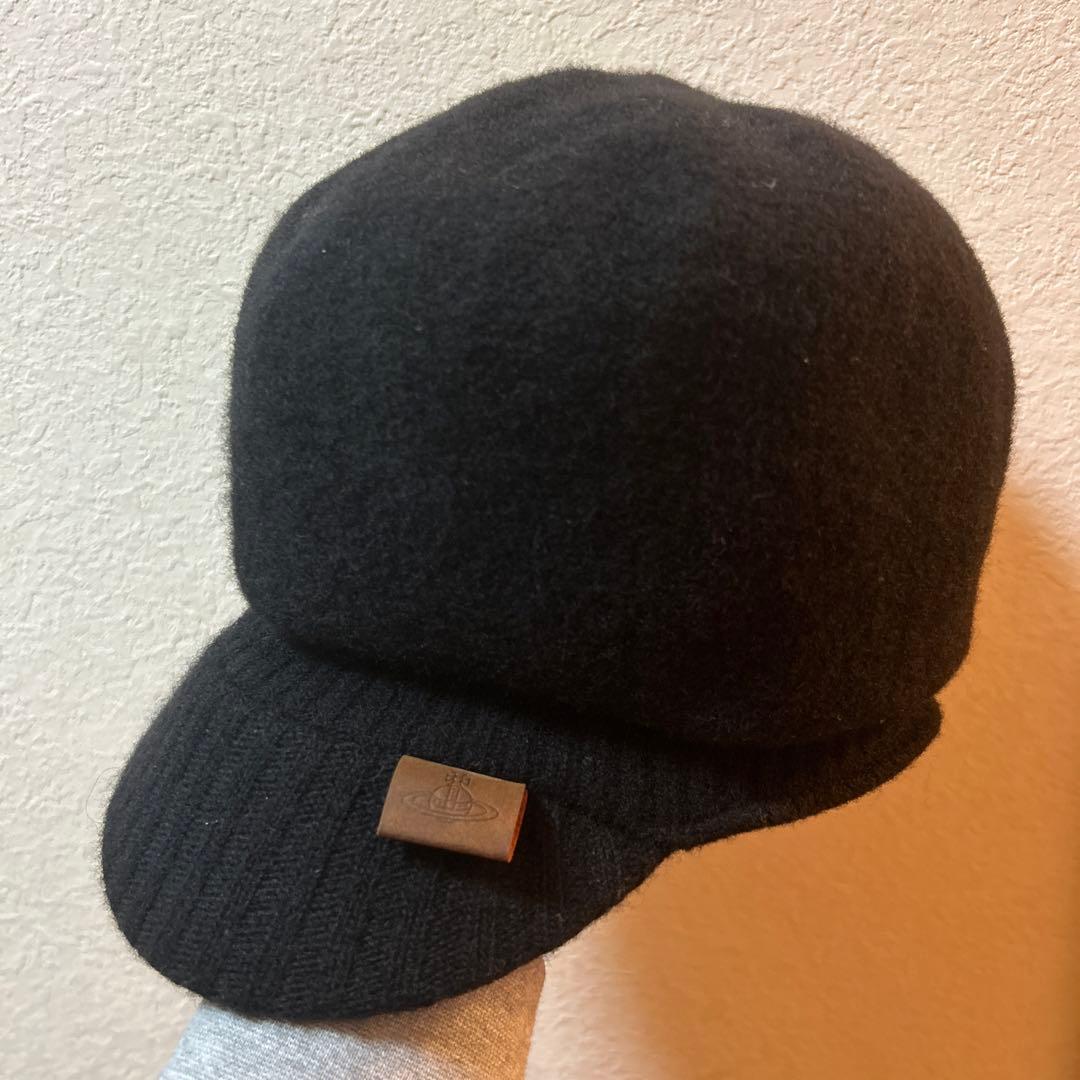ヴィヴィアンウエストウッド　キャスケット　帽子　ウール　黒