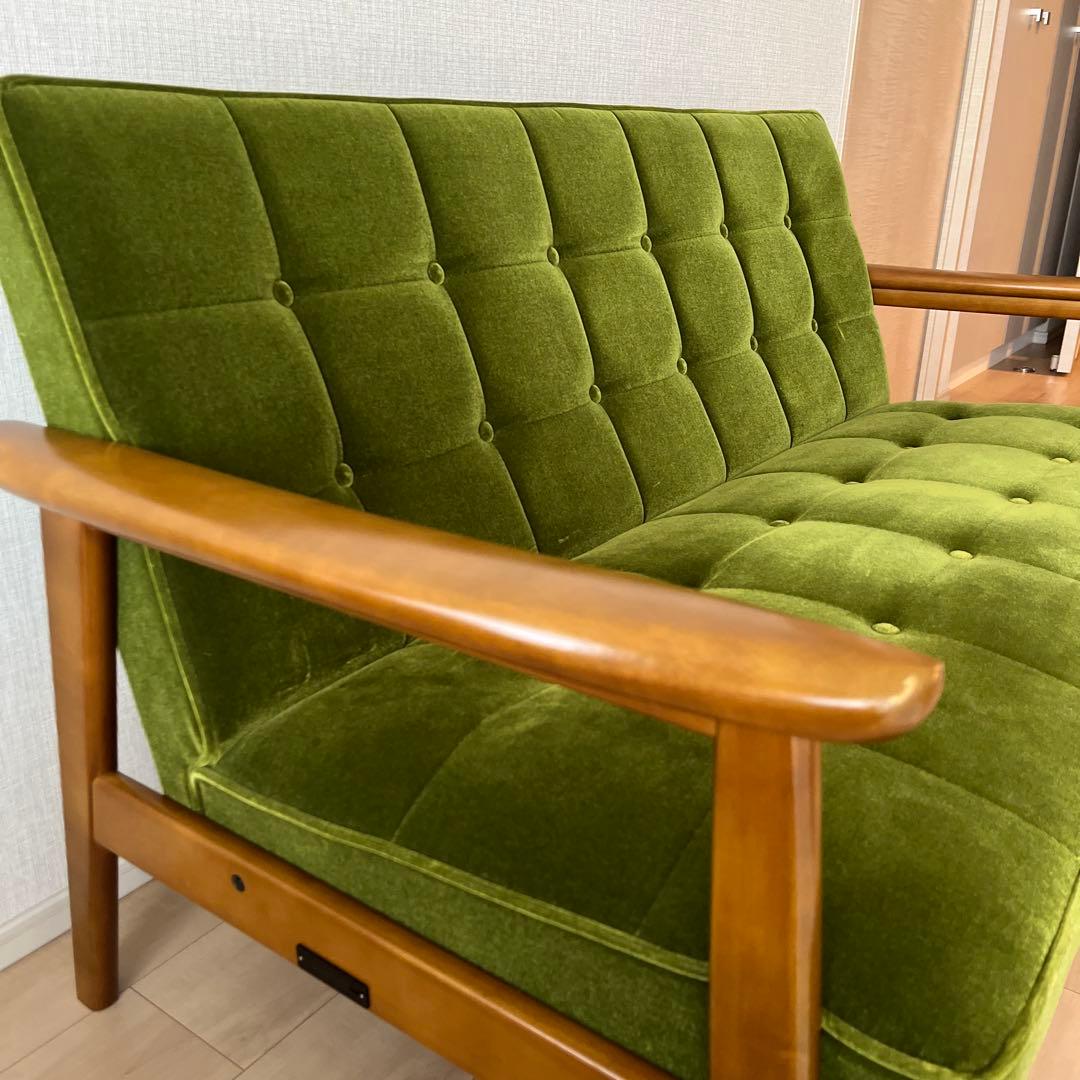 M*c様 【美品・送料込】カリモク60 Kチェア 2シーター モケットグリーン