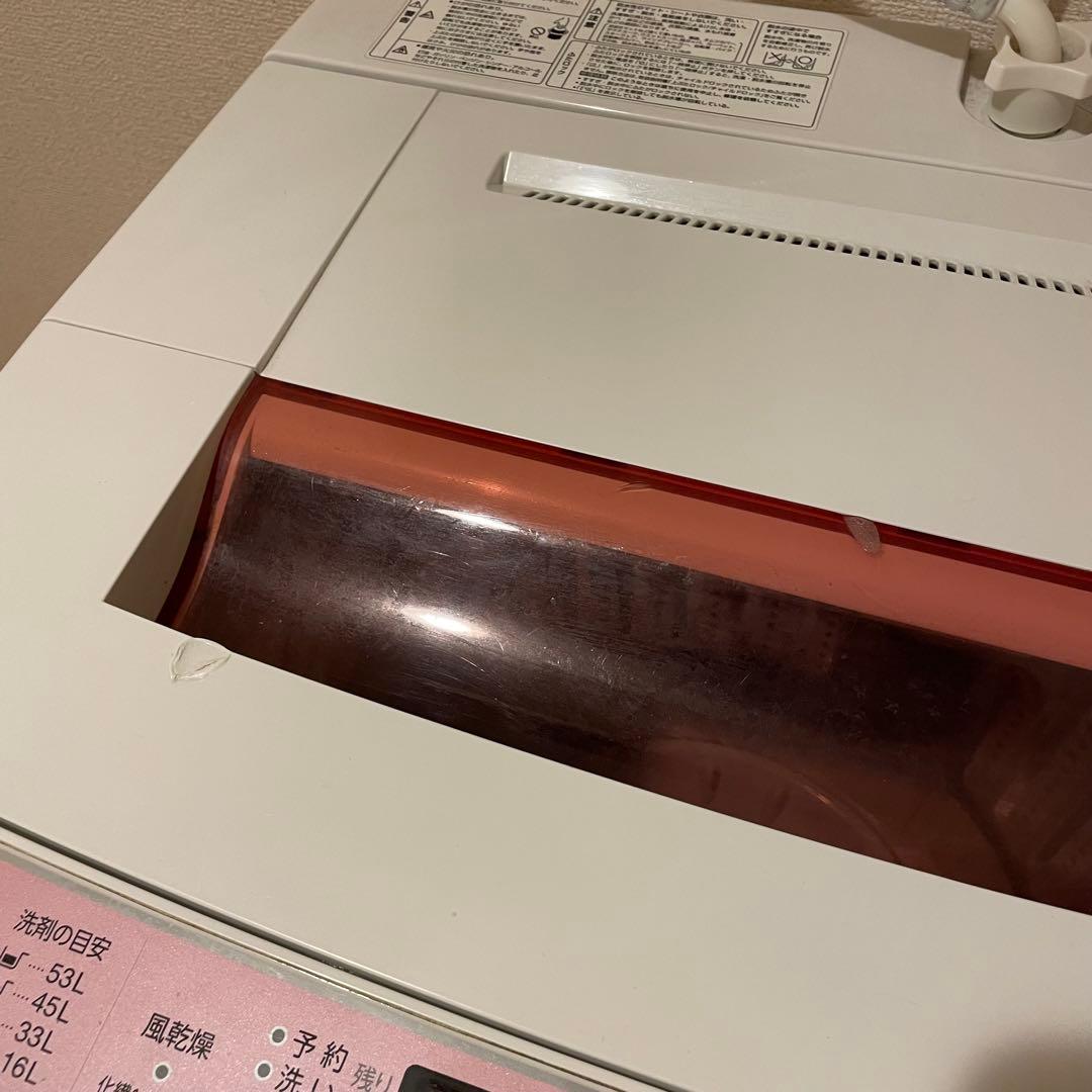 【送料込】AQUA 全自動洗濯機 6kg AQW-KS60D ホワイト×ピンク