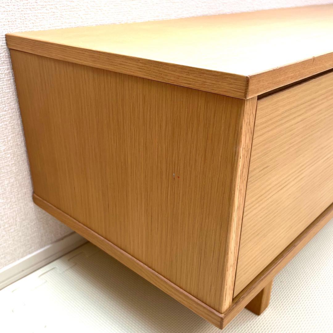 無印良品　オーク材　AVラック　薄型　引戸 110cm
