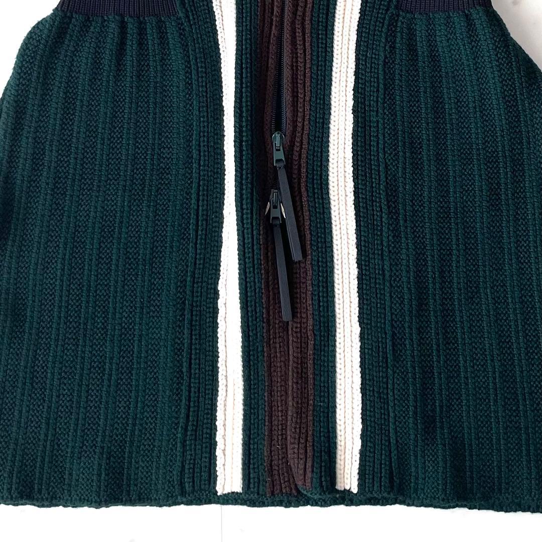 MARNI ニットカーディガン チュニック ウール 38 ダブルジップ ①