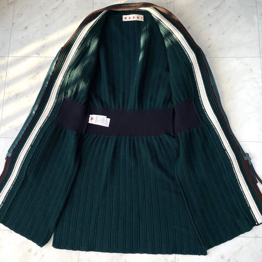 MARNI ニットカーディガン チュニック ウール 38 ダブルジップ ①