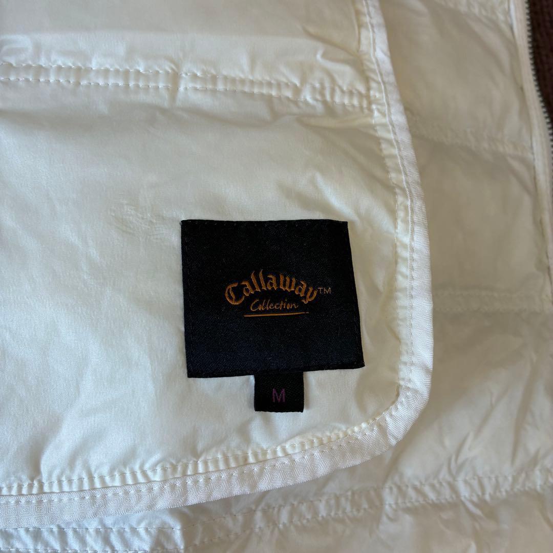 キャロウェイ ダウン切り替え ジップワンピース コート ホワイト M