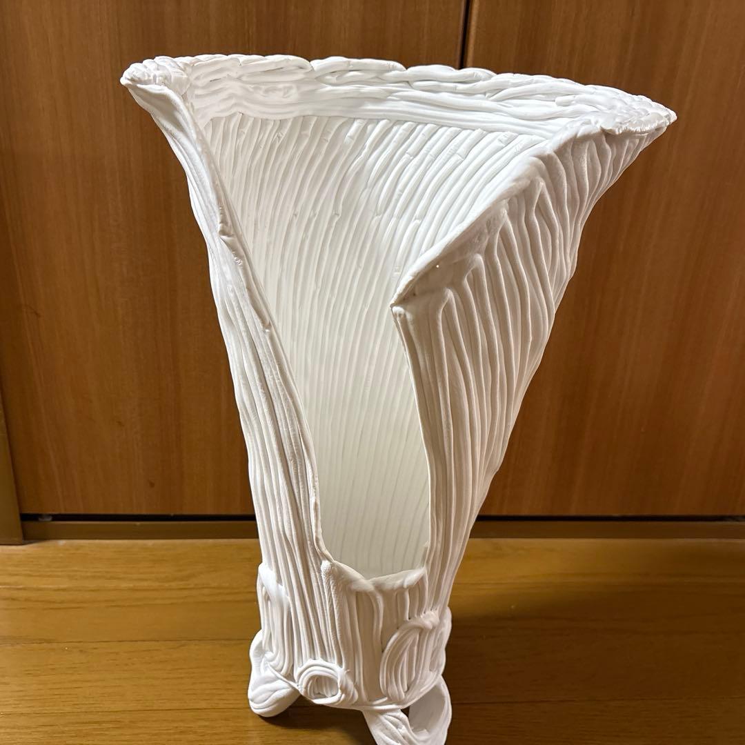 【新品未使用品】紲鉢(綱木紋) らせん美　Sスリット　ホワイト