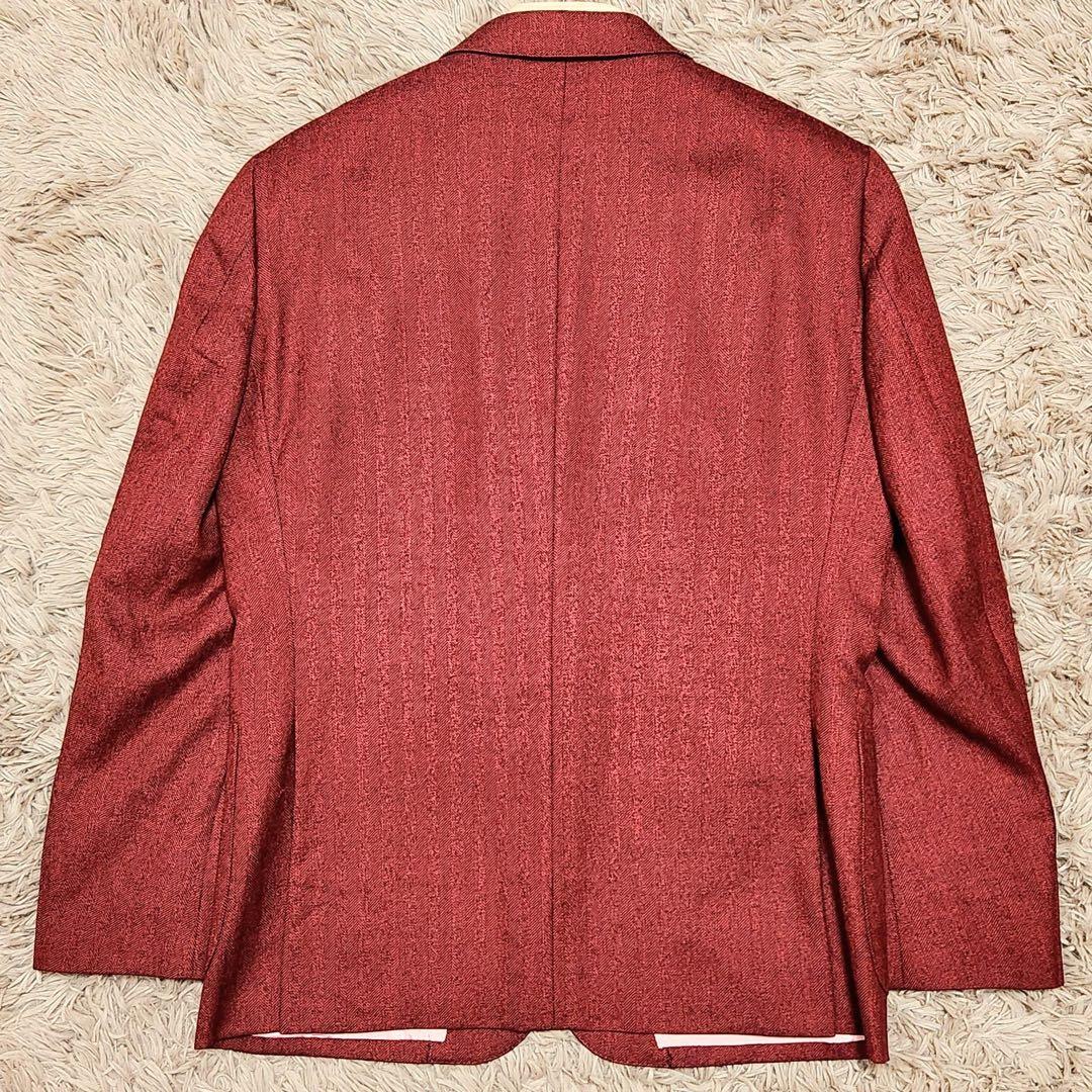 SCABAL テーラードジャケット ヘリンボーン ツイード ロゴ ボタン 美裏地