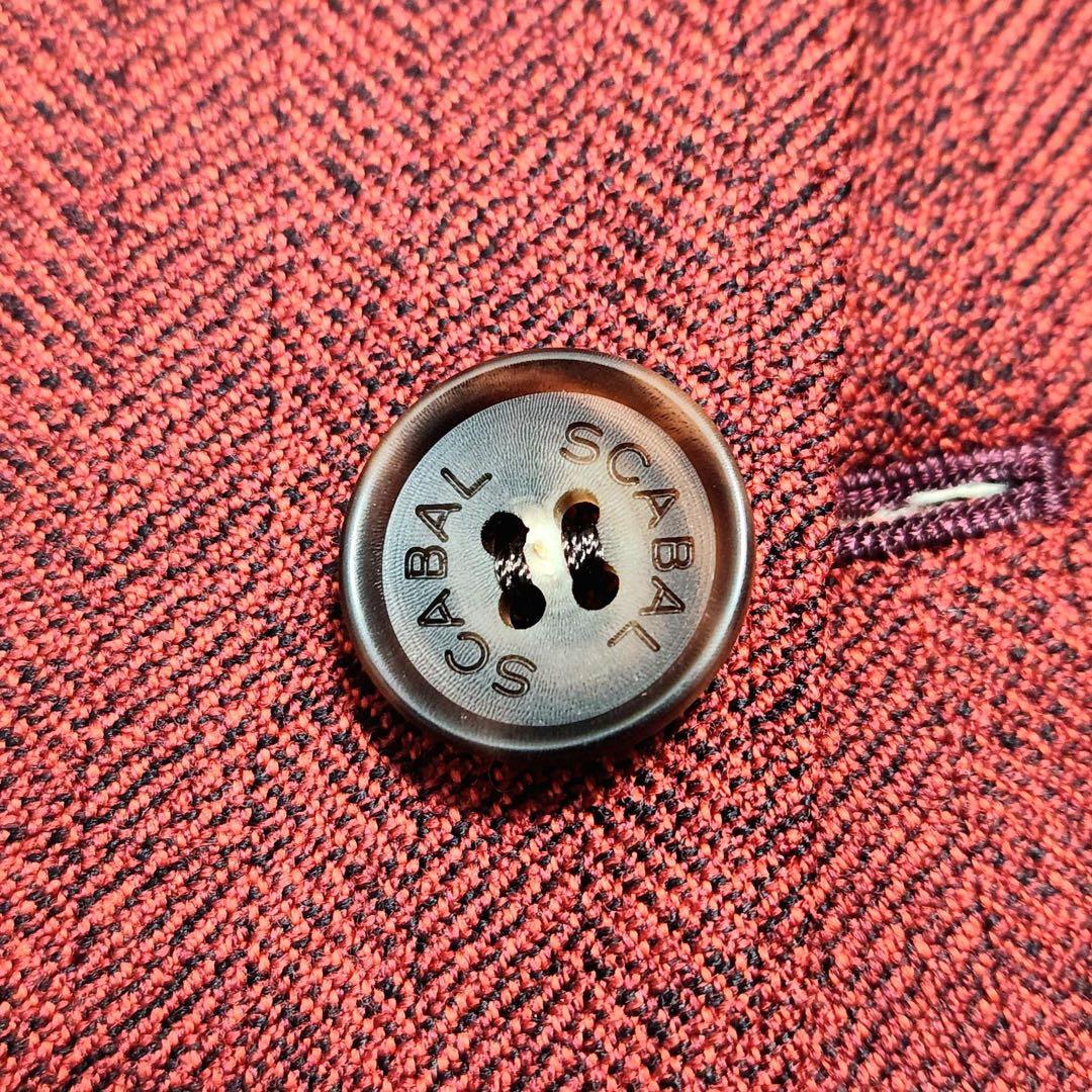 SCABAL テーラードジャケット ヘリンボーン ツイード ロゴ ボタン 美裏地