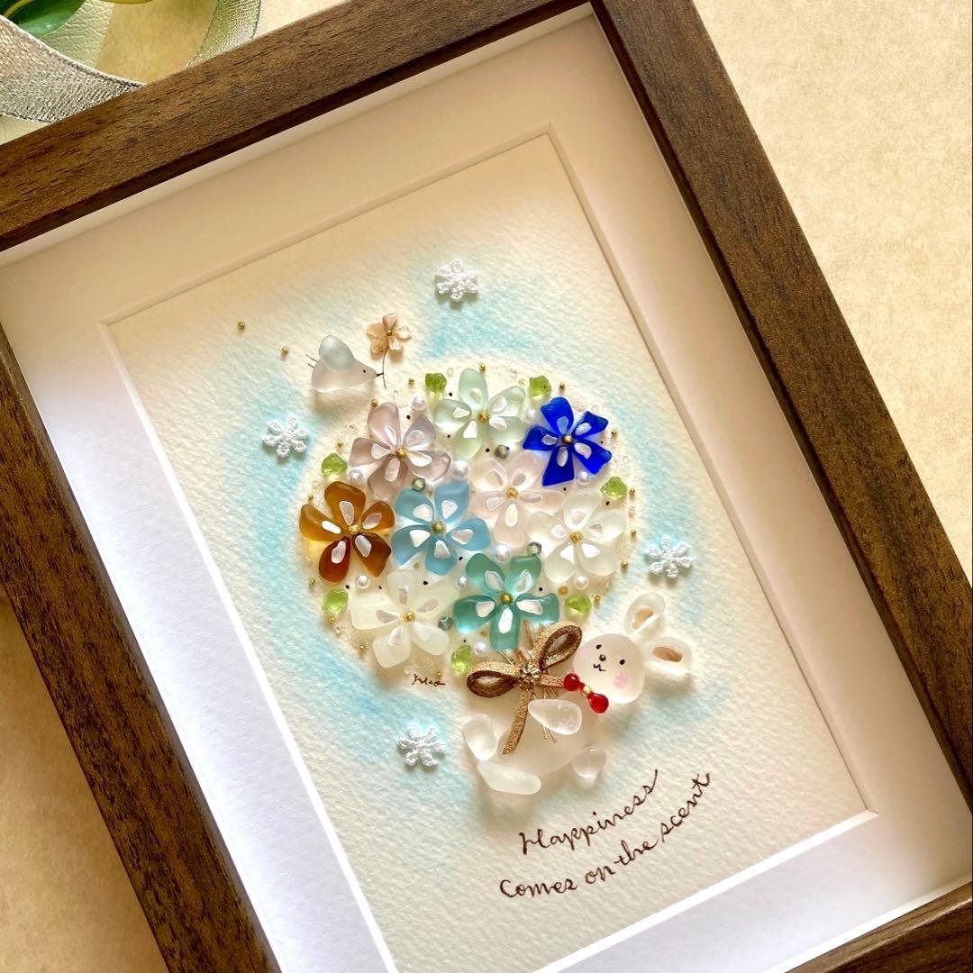 みときち　オーダー受付　シーグラス／天然石／フレームアート