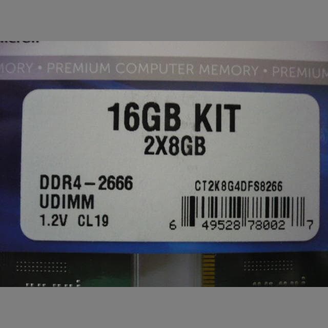 Crucial DDR4-2666 8GBx2枚組 CT2K8G4DFS8266