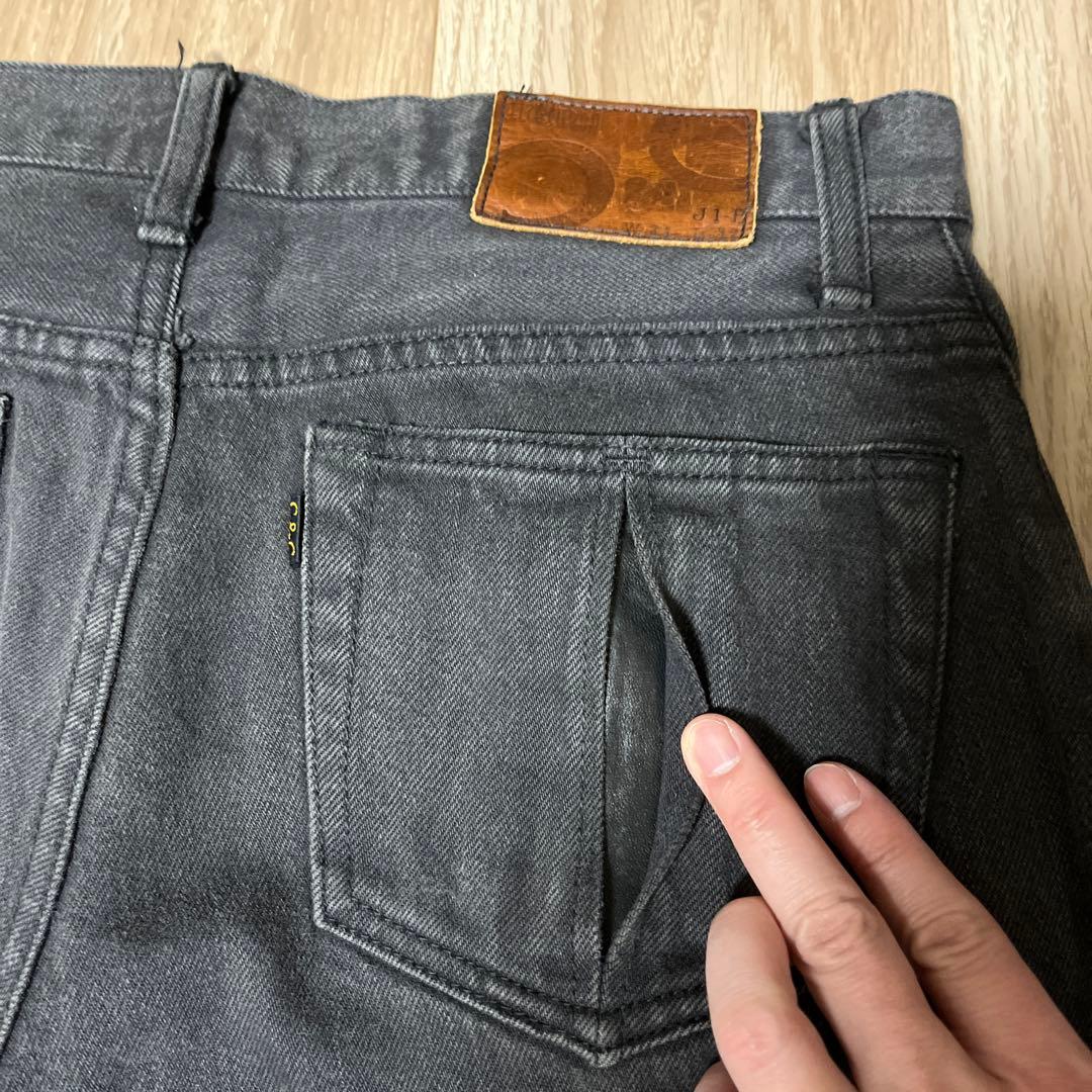 ケルト&コブラ J1-B W31L32 ブラック レザー デニムパンツ ジーンズ