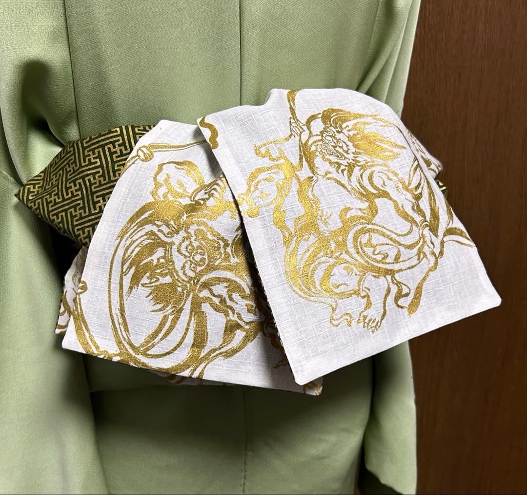 大人の兵児帯、風神雷神柄、マキおまとめです