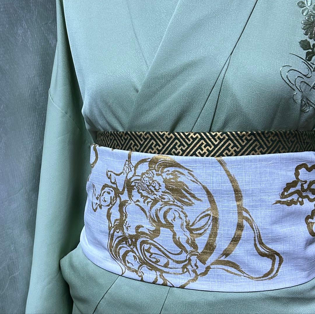 大人の兵児帯、風神雷神柄、マキおまとめです