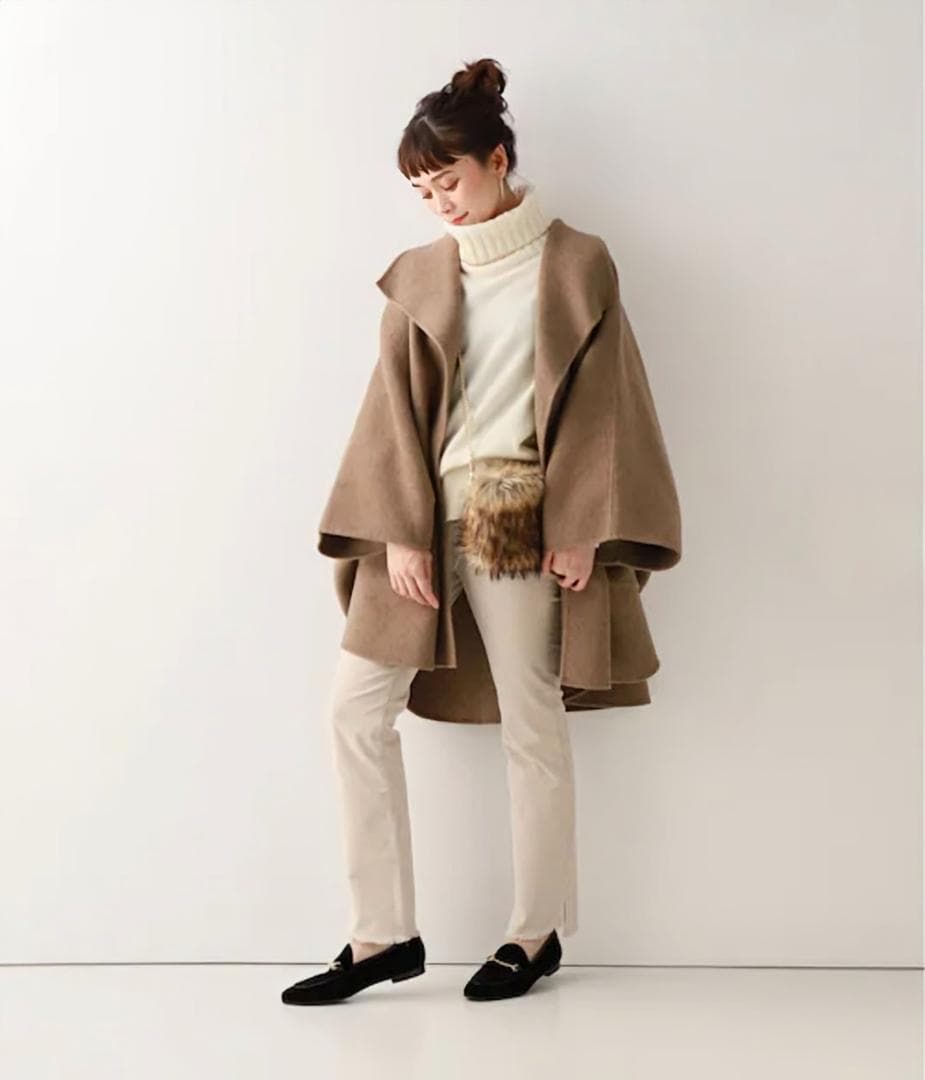 新品 スピック&スパン ダブルリバーマントコート ベージュ 50,600円