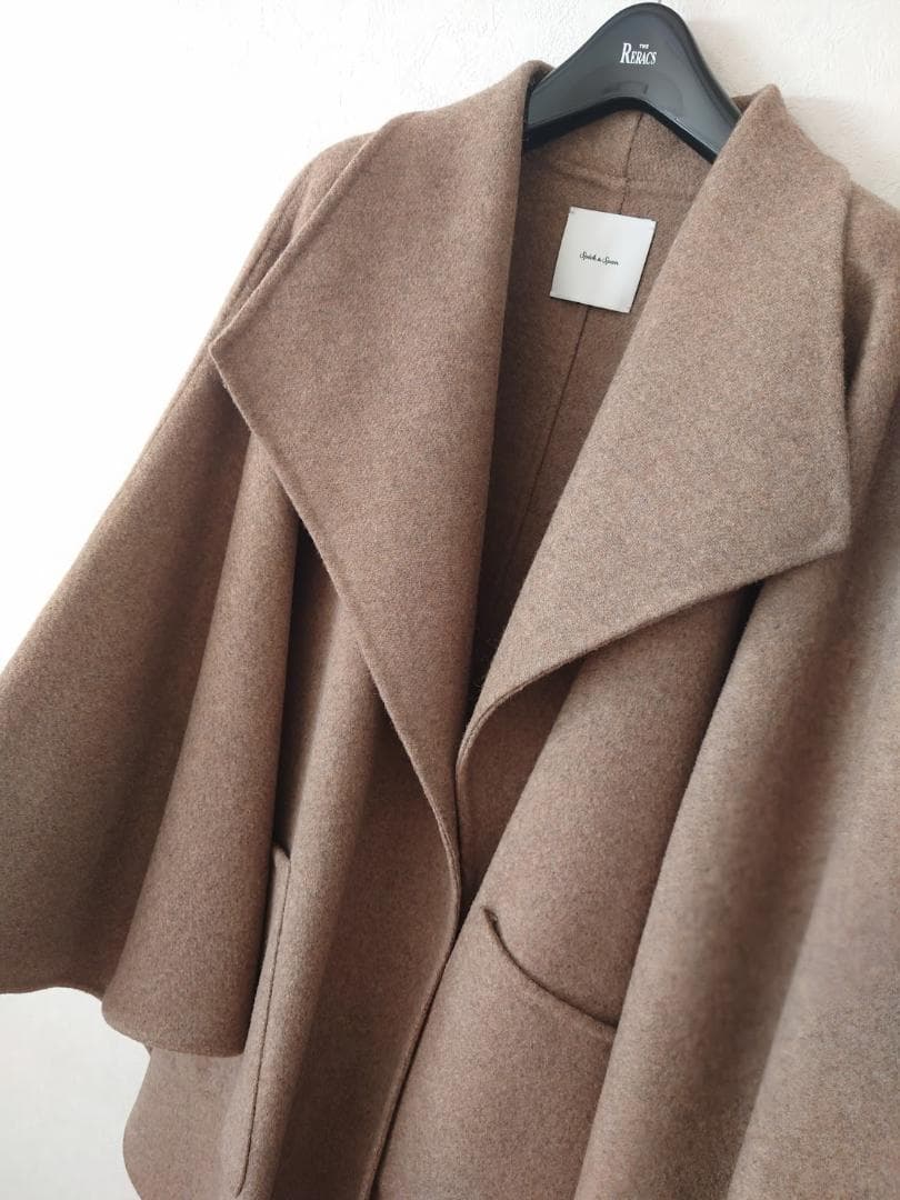 新品 スピック&スパン ダブルリバーマントコート ベージュ 50,600円