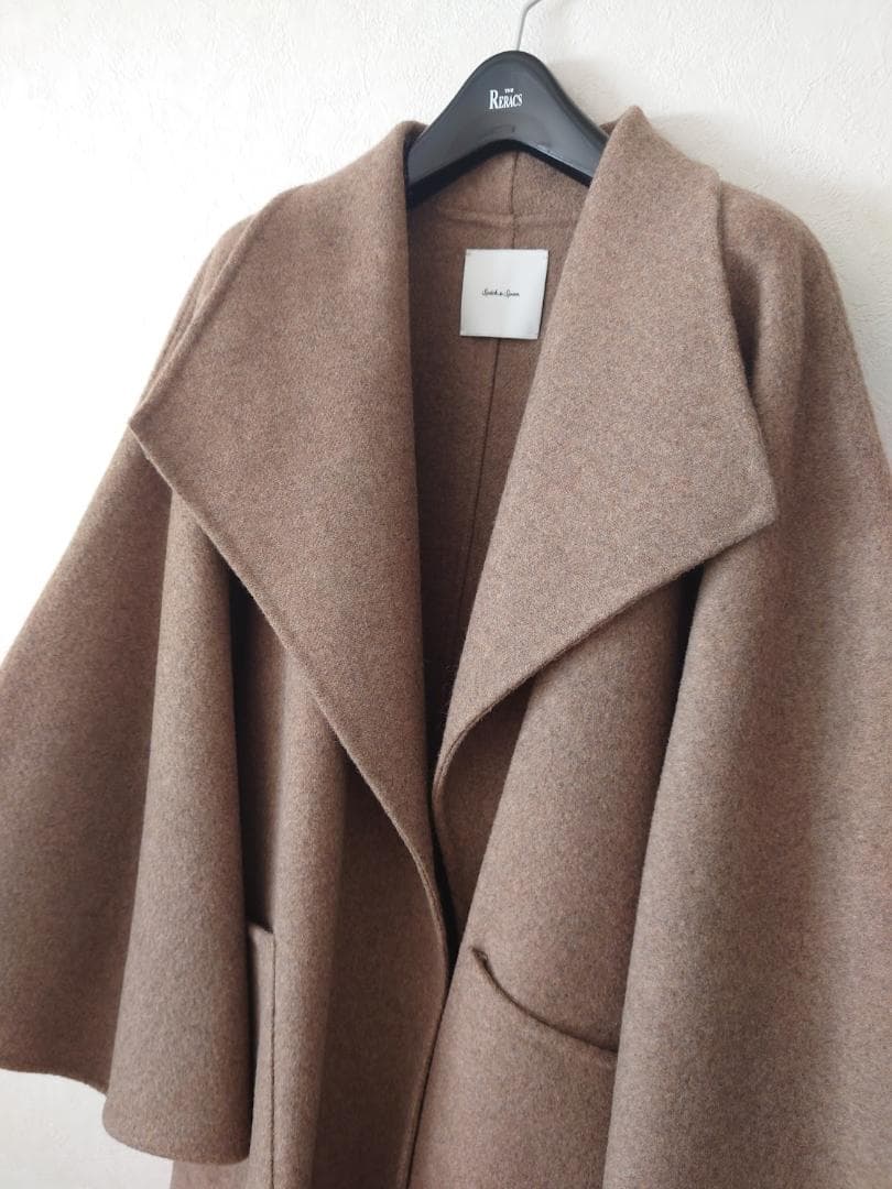 新品 スピック&スパン ダブルリバーマントコート ベージュ 50,600円