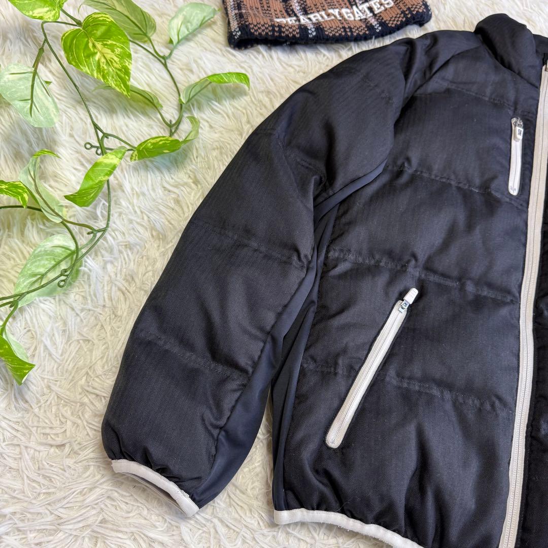 【パーリーゲイツ】美品 ダウンジャケット ブラック ワッペン 0 レディース