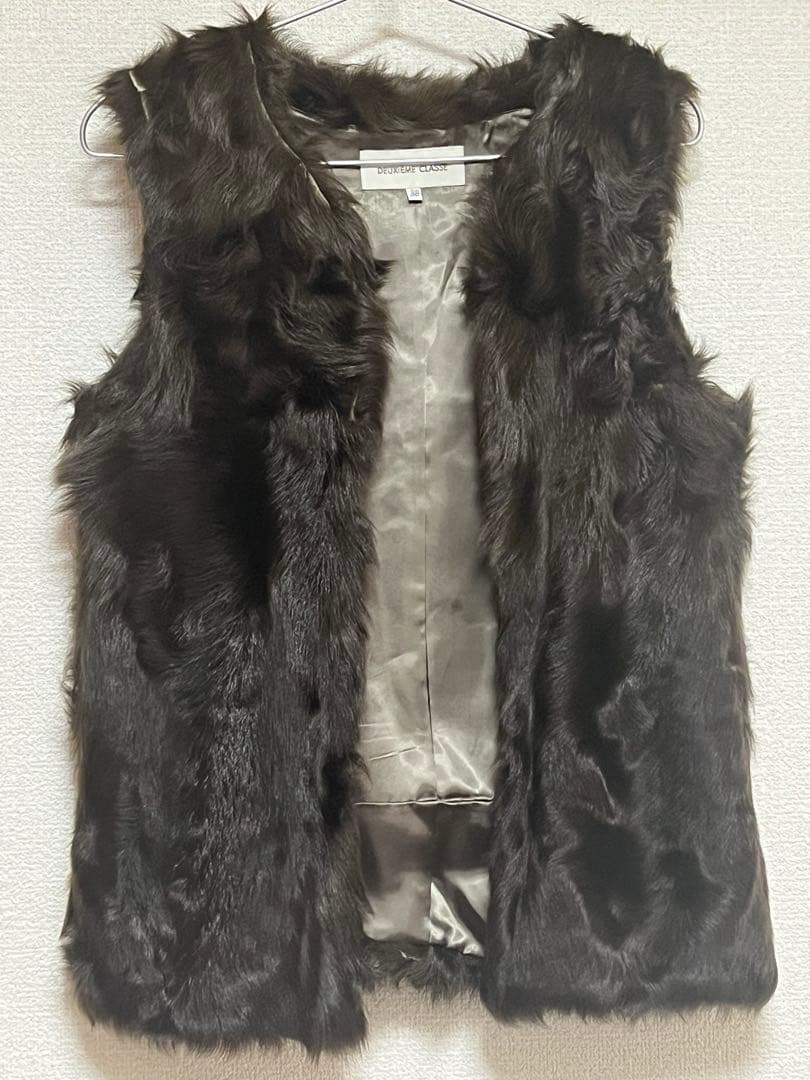 ドゥーズィエムクラス モッズコート 羊毛毛皮ベスト付き