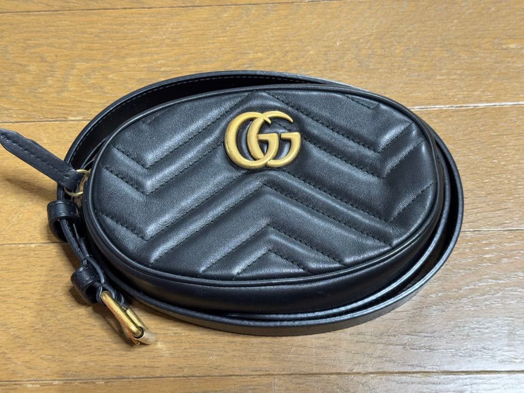 正規品　GUCCI マーモント ブラック ウエスト　ボディバッグ