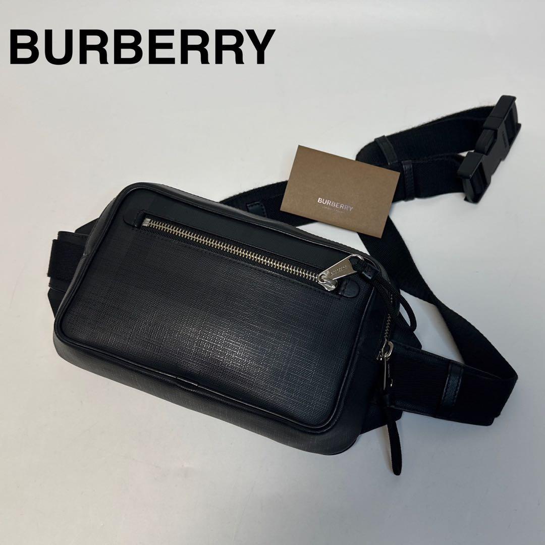 m92【未使用級】バーバリー　ロンドンチェック　PVC ボディバッグショルダー.