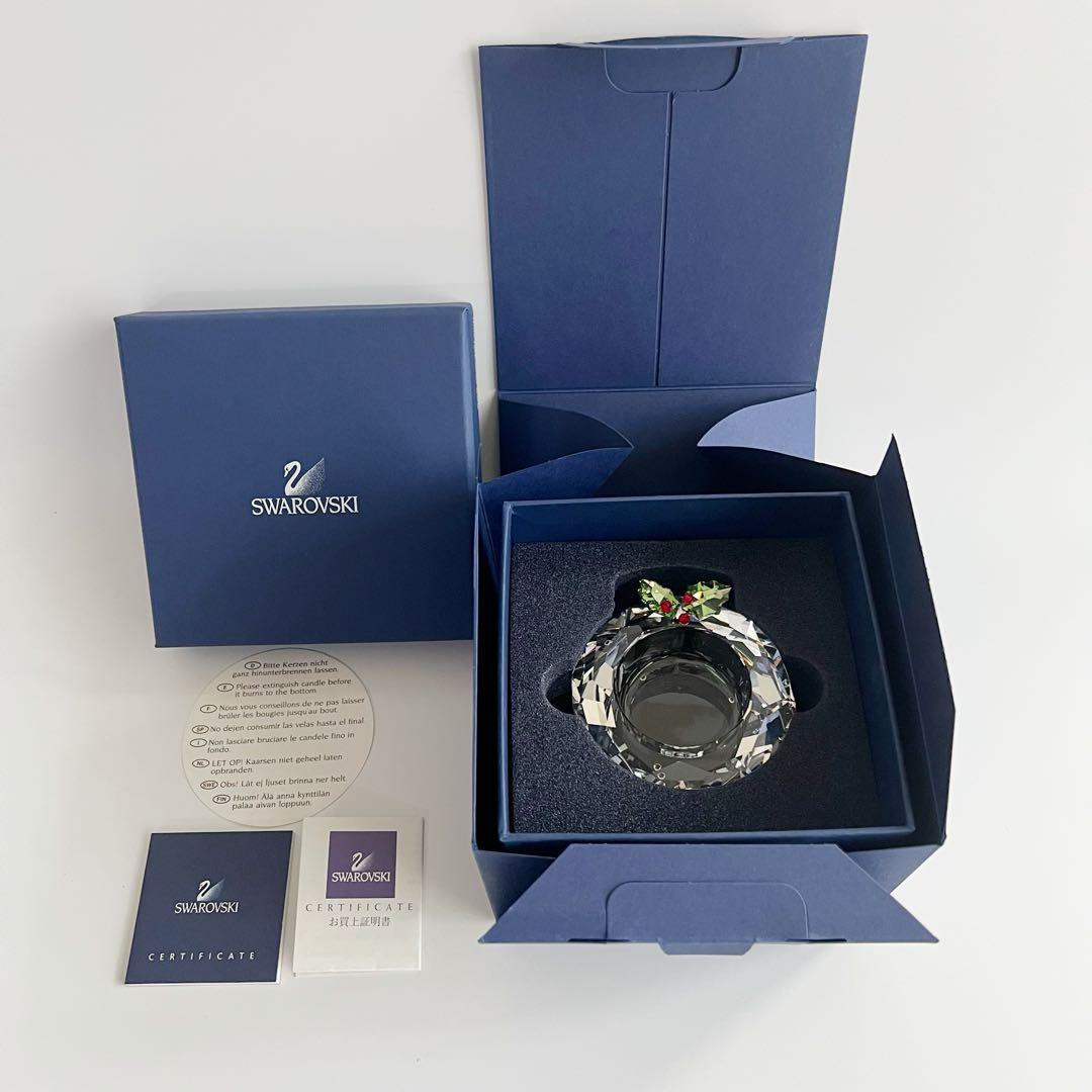 希少 未使用 廃盤品　スワロフスキー　キャンドルホルダー　クリスマス　Xmas