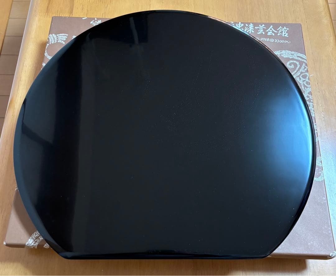 輪島塗　お盆　稲忠漆芸堂　5膳　未使用　共箱　黒　石川県　輪島市 30年前