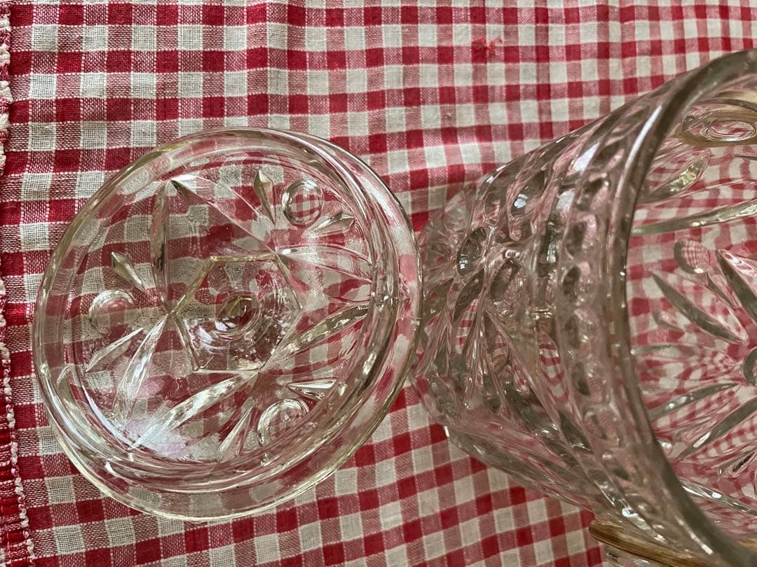 イギリスアンティーク ガラスビスケットジャー ガラスお菓子入れ ボンボンジャー