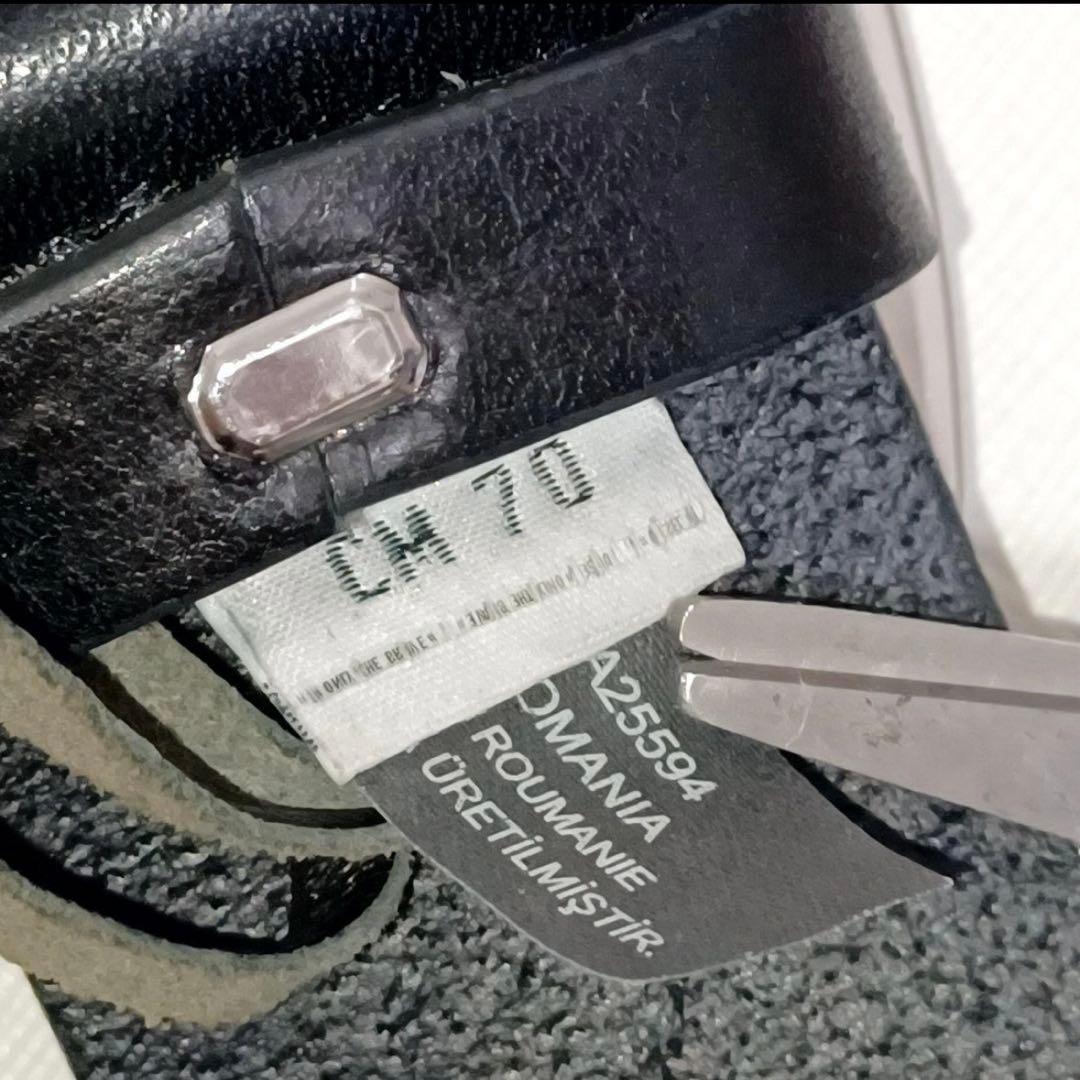 【美品】DIESEL　ディーゼル　メタルDバックル　カウレザー　ベルト　ブラック