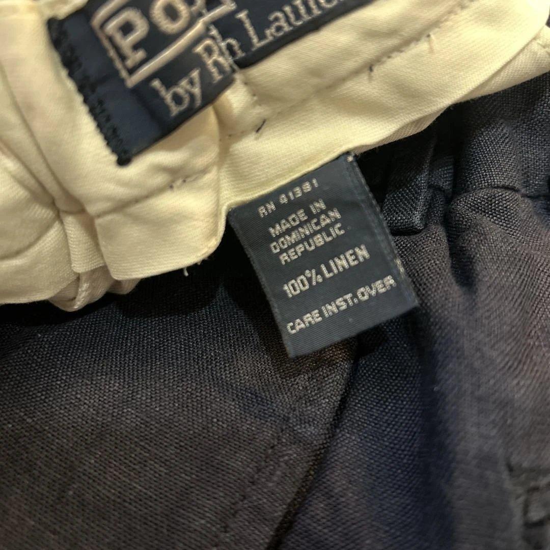 90s Polo by Ralph Lauren旧タグリネン100%ワイドパンツ
