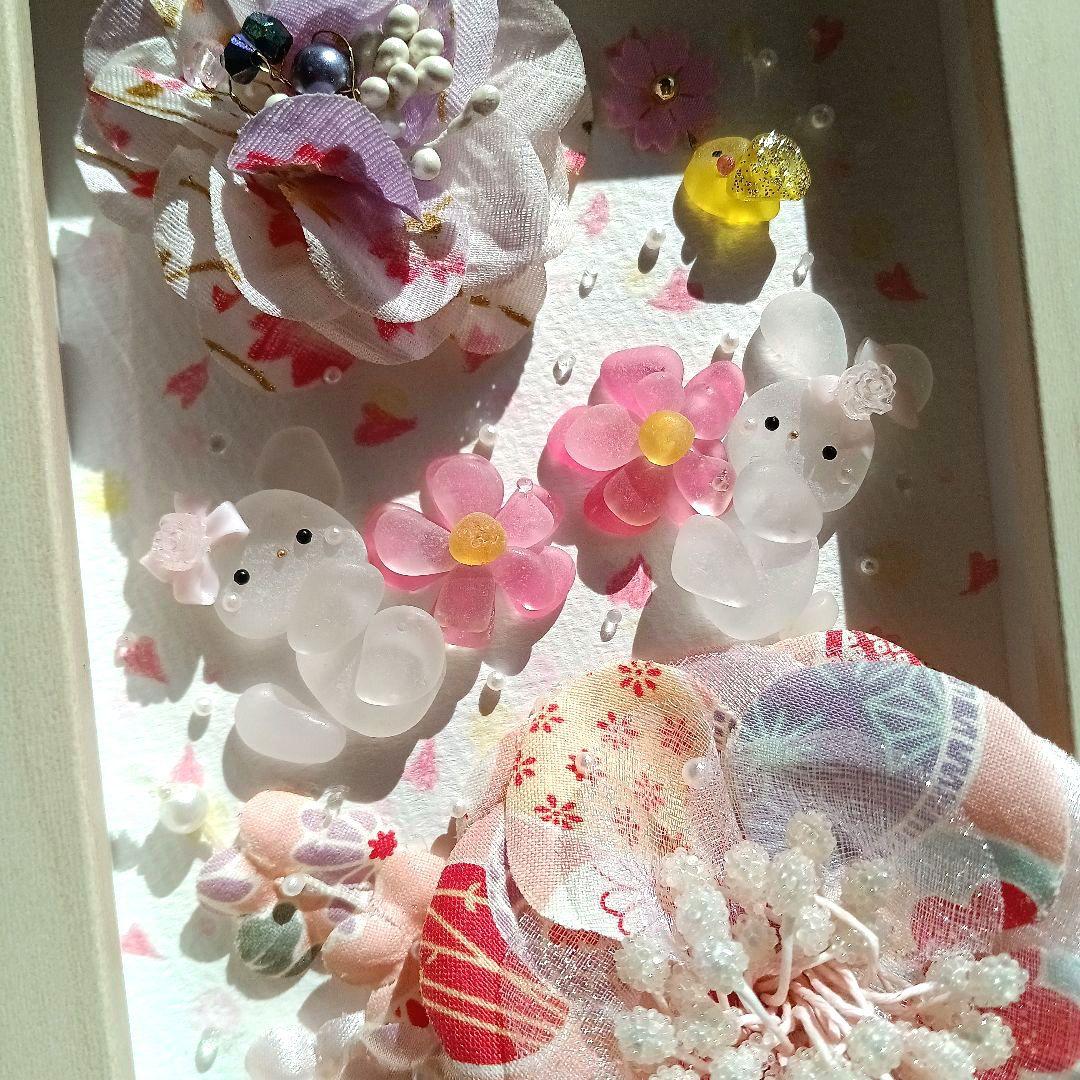 シーグラスアート　✧春の桜を夢飛行✧　洋風桜version