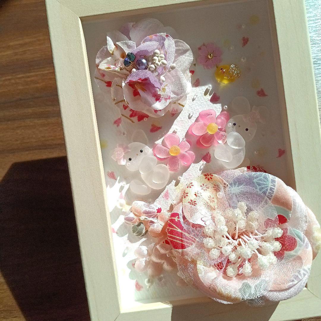 シーグラスアート　✧春の桜を夢飛行✧　洋風桜version