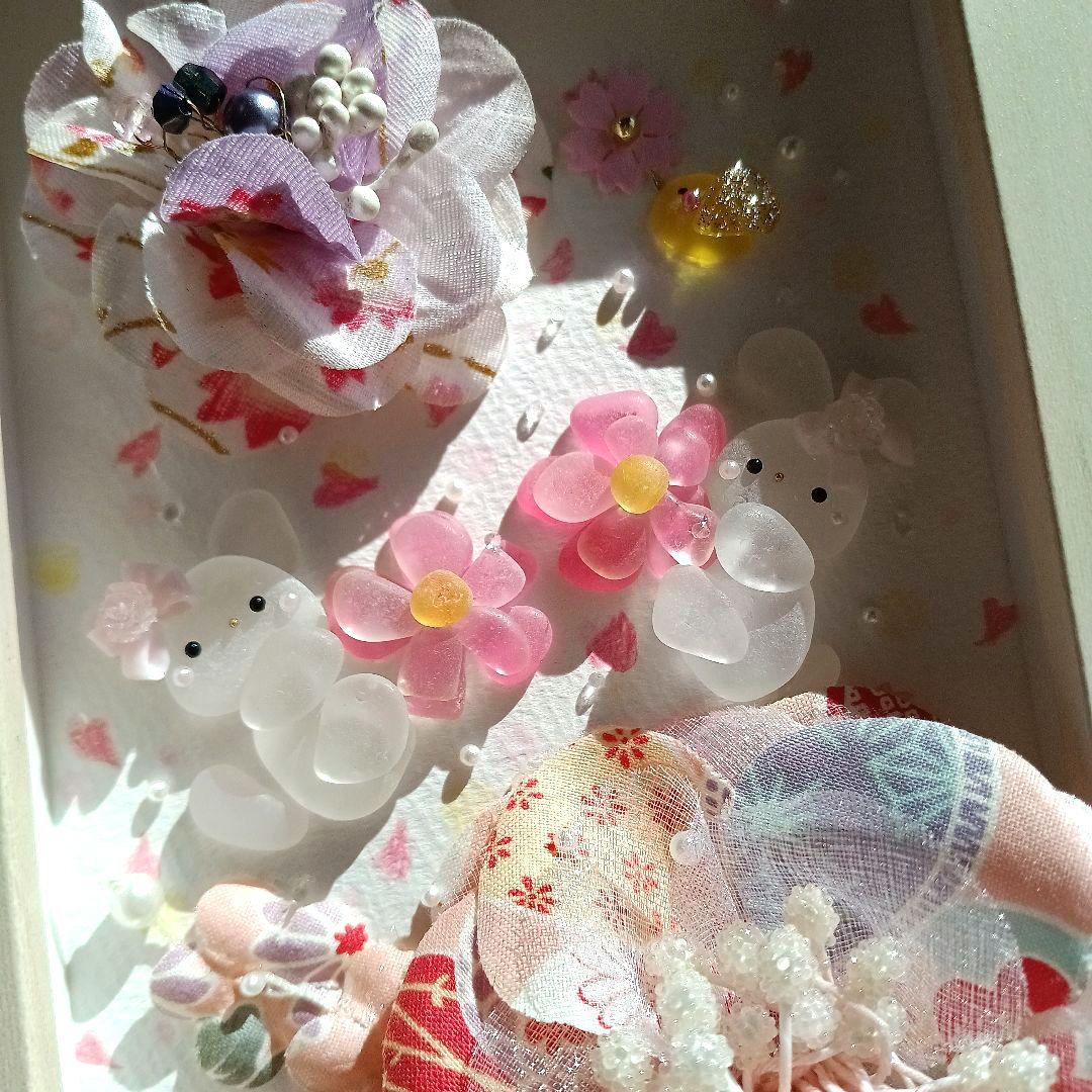 シーグラスアート　✧春の桜を夢飛行✧　洋風桜version