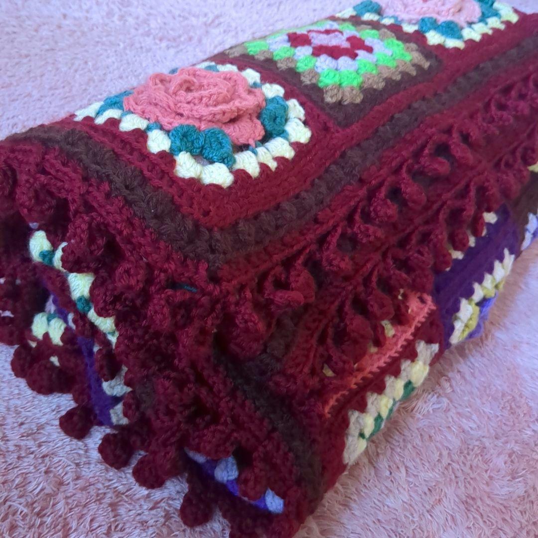 モチーフ編み マルチカバー大判 ベッド こたつ ソファーカバー ブランケット